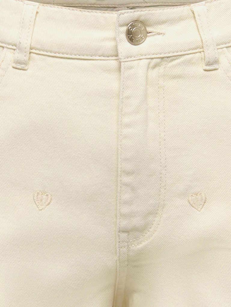 ONLVEGA HW EMBROIDERY DNM SHORTS ECRU