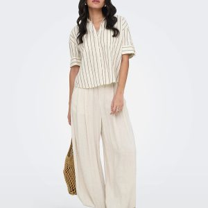 ONLTIZANA STRIPE SS SHIRT WVN SILVER LINING – Image 3