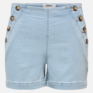 ONLMADELINE BUTTON HW SHORTS LIGHT BLUE DENIM – Image 1