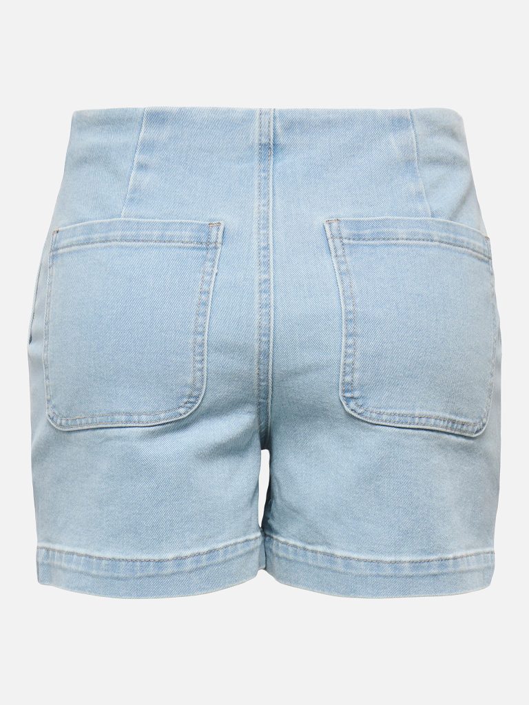 ONLMADELINE BUTTON HW SHORTS LIGHT BLUE DENIM