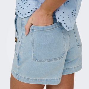 ONLMADELINE BUTTON HW SHORTS LIGHT BLUE DENIM – Image 5