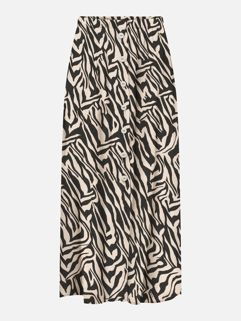 ONLNOVA LIFE VIS BUTTON SKIRT BLACK ZEBRA