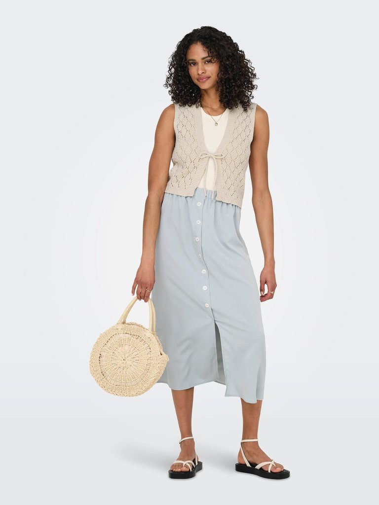 ONLCHILI SL STRING VEST KNT ECRU