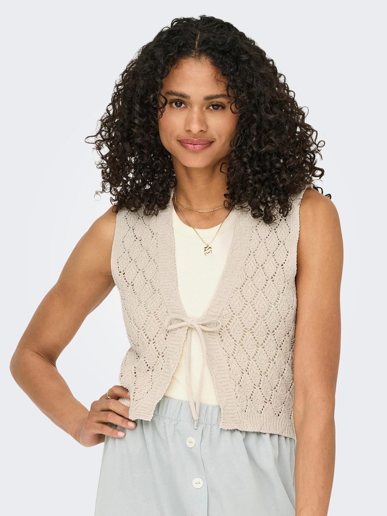 ONLCHILI SL STRING VEST KNT ECRU