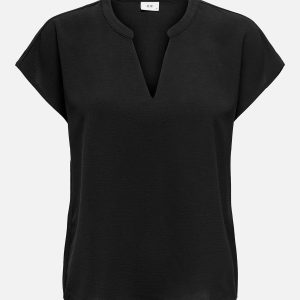 JDYLION LIFE SS TOP WVN NOOS BLACK – Image 1