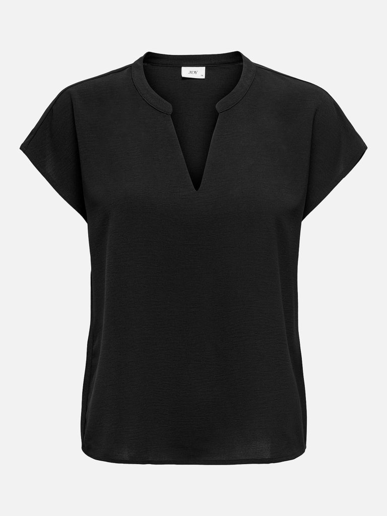 JDYLION LIFE SS TOP WVN NOOS BLACK