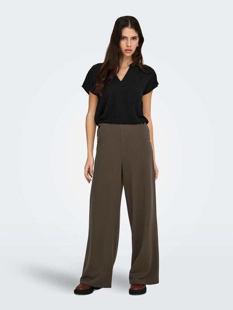 JDYLION LIFE SS TOP WVN NOOS BLACK