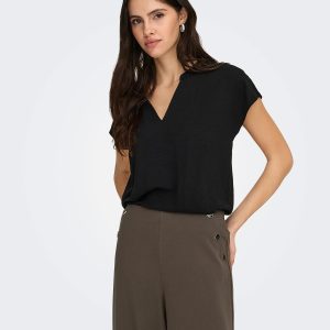 JDYLION LIFE SS TOP WVN NOOS BLACK – Image 4