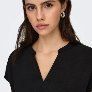 JDYLION LIFE SS TOP WVN NOOS BLACK – Image 5