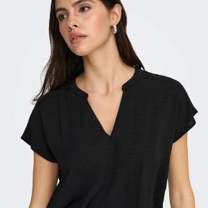 JDYLION LIFE SS TOP WVN NOOS BLACK – Image 6