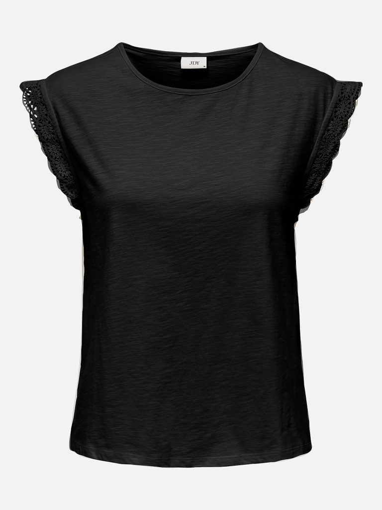 JDYSALVA LIFE SL CROCHET TOP BLACK