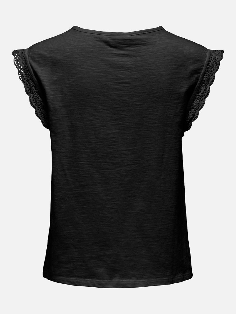 JDYSALVA LIFE SL CROCHET TOP BLACK