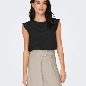 JDYSALVA LIFE SL CROCHET TOP BLACK - Image 4