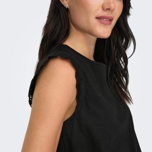 JDYSALVA LIFE SL CROCHET TOP BLACK - Image 5