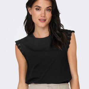 JDYSALVA LIFE SL CROCHET TOP BLACK - Image 6