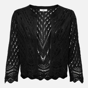 JDYSUN 34 CROPPED CARDIGAN KNT BLACK – Image 1