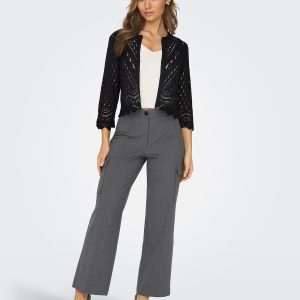 JDYSUN 34 CROPPED CARDIGAN KNT BLACK – Image 3