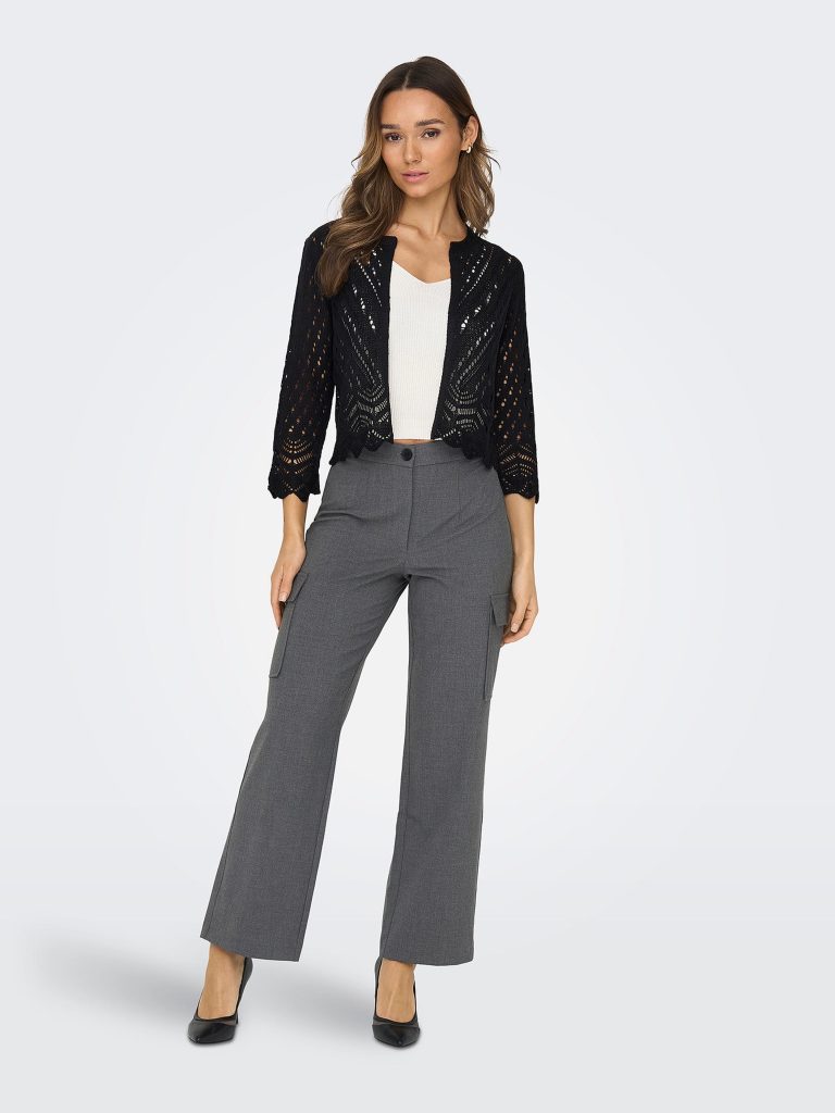 JDYSUN 34 CROPPED CARDIGAN KNT BLACK
