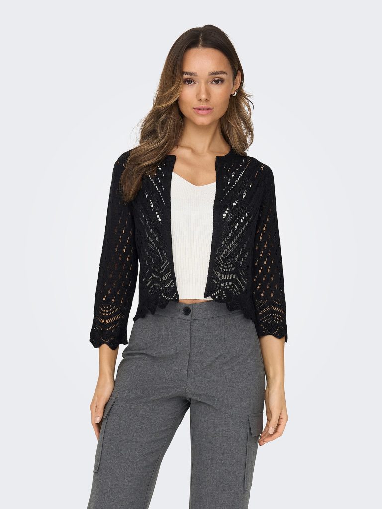 JDYSUN 34 CROPPED CARDIGAN KNT BLACK