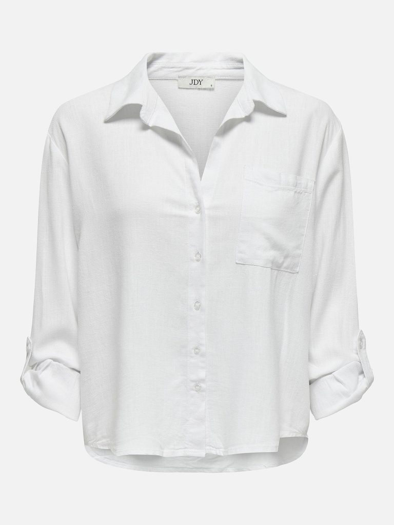 JDYCAYA LINEN LOOSE LS SHIRT BRIGHT WHITE