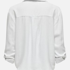 JDYCAYA LINEN LOOSE LS SHIRT BRIGHT WHITE – Image 2
