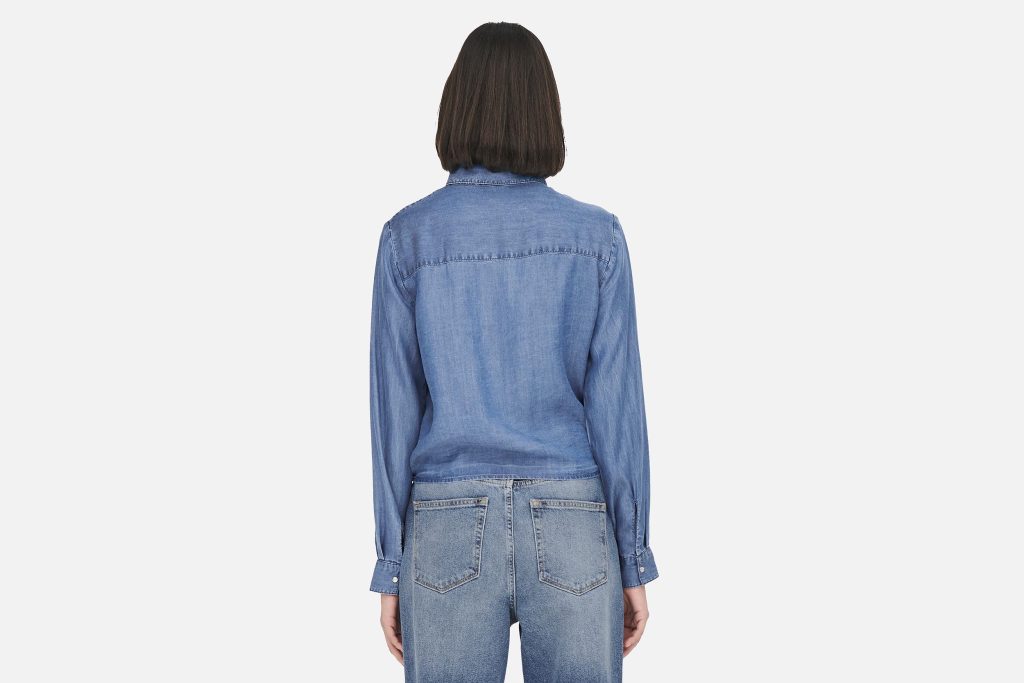 JDYJASPER LS KNOT SHIRT WVN MED BLUE DENIM