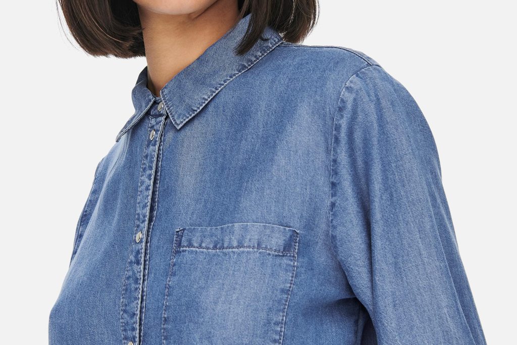 JDYJASPER LS KNOT SHIRT WVN MED BLUE DENIM