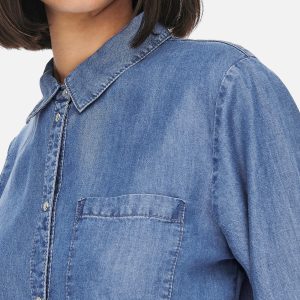 JDYJASPER LS KNOT SHIRT WVN MED BLUE DENIM – Image 3