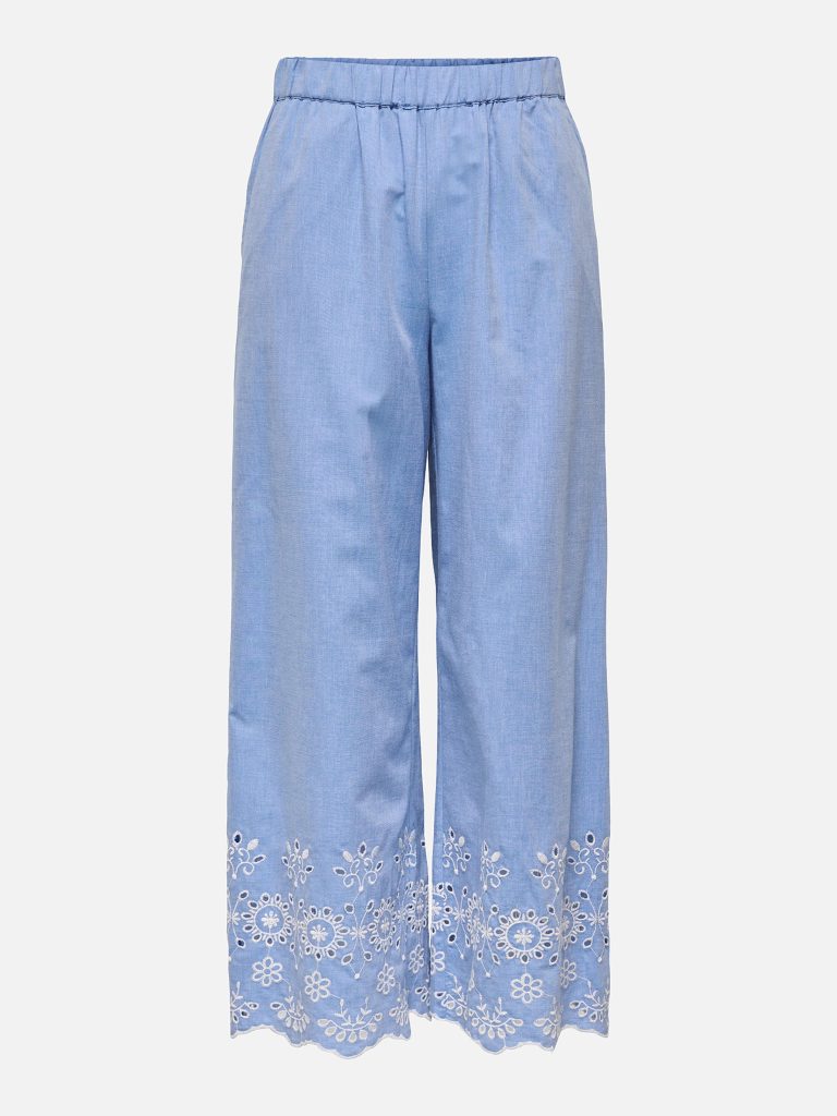 JDYMARINA HW EMB ANKLE PANT BLUE BONNET