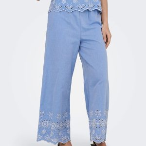 JDYMARINA HW EMB ANKLE PANT BLUE BONNET - Image 4