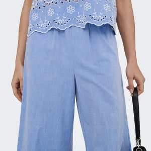 JDYMARINA HW EMB ANKLE PANT BLUE BONNET - Image 6