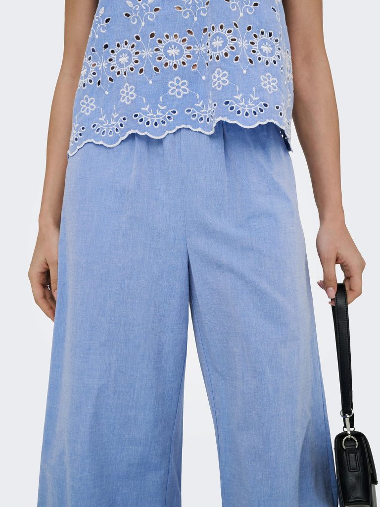 JDYMARINA HW EMB ANKLE PANT BLUE BONNET