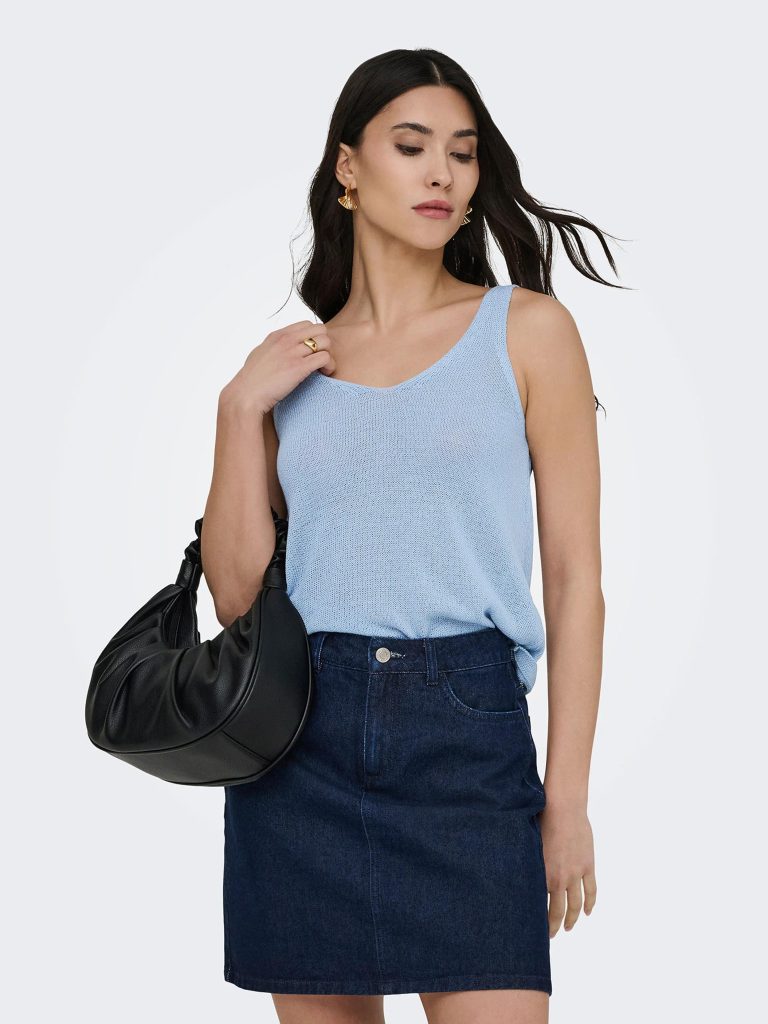 JDYSHINE LIFE SL TOP KNT POWDER BLUE