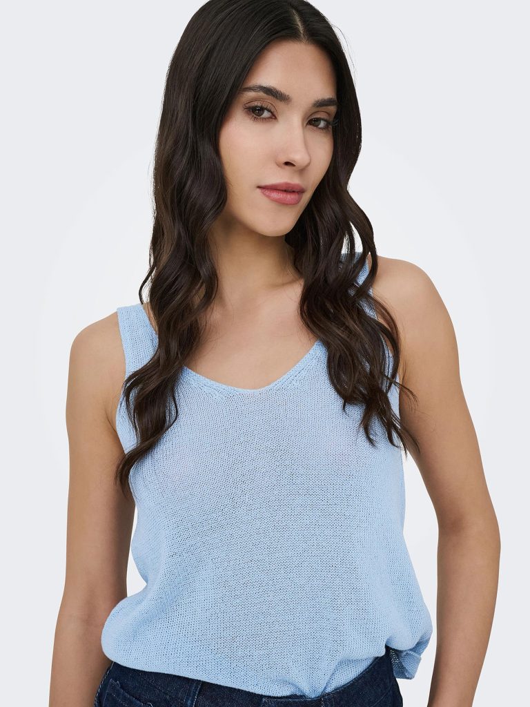 JDYSHINE LIFE SL TOP KNT POWDER BLUE