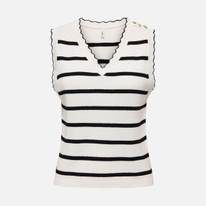 MELIANA BUTTON VNECK SNOW WHITE – Image 1