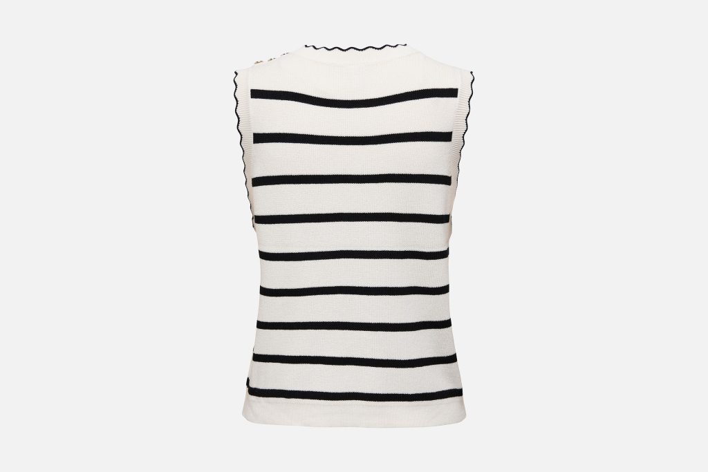 MELIANA BUTTON VNECK SNOW WHITE