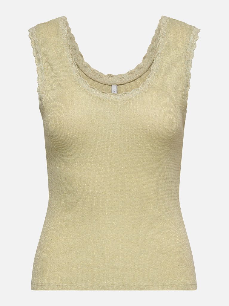 ONLCARLA SL GLITTER TOP CS JRS GREEN LILY