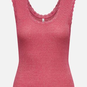 ONLCARLA SL GLITTER TOP CS JRS PINK YARROW – Image 1