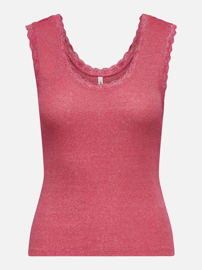 ONLCARLA SL GLITTER TOP CS JRS PINK YARROW