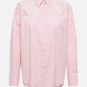 ONLSUVY LS EMB STRIPE SHIRT WVN ROSY TOUCH – Image 1