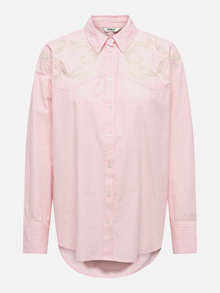 ONLSUVY LS EMB STRIPE SHIRT WVN ROSY TOUCH