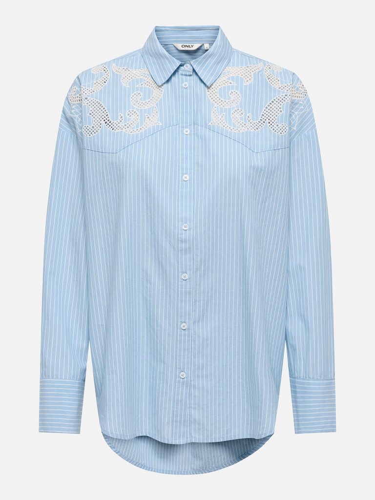 ONLSUVY LS EMB STRIPE SHIRT WVN SOFT CHAMBRAY