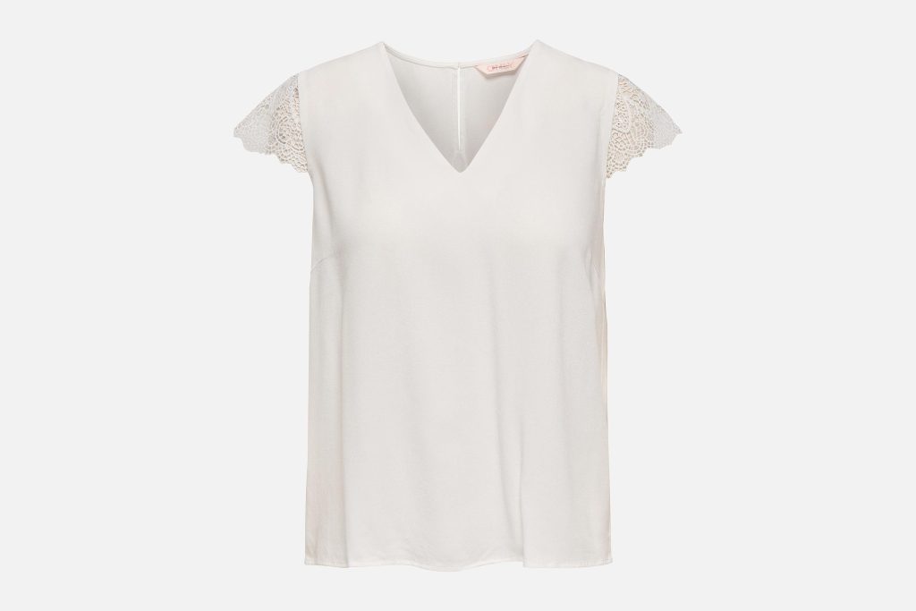 ONLELVA VIA SS DETAIL TOP WVN CLOUD DANCER