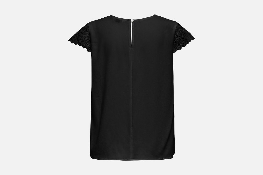 ONLELVA VIA SS DETAIL TOP WVN TOP BLACK