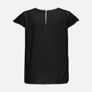 ONLELVA VIA SS DETAIL TOP WVN TOP BLACK - Image 2