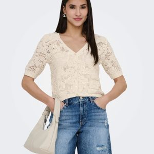 ONLCHLOE SS CADIGAN KNT ECRU - Image 4