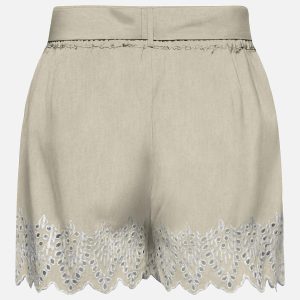 ONLTULUM EMB LOOSE BELT SHORTS OLIVE GRAY – Image 2