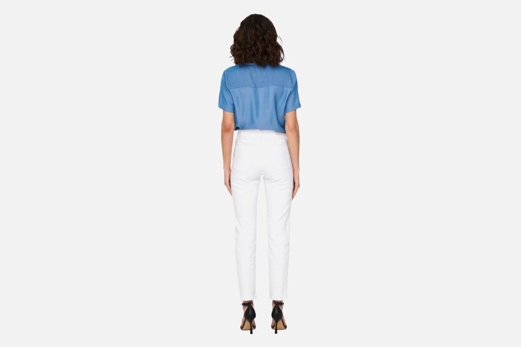 ONLEMILY STRETCH HW STR ANK DNM WHITE L30