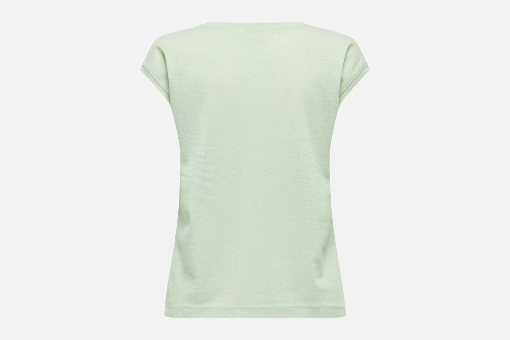 ONLSILVERY SS V NECK LUREX TOP NOOS GREEN LILY