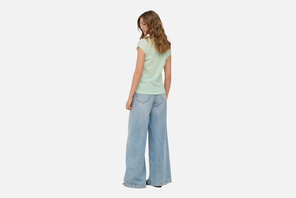 ONLSILVERY SS V NECK LUREX TOP NOOS GREEN LILY